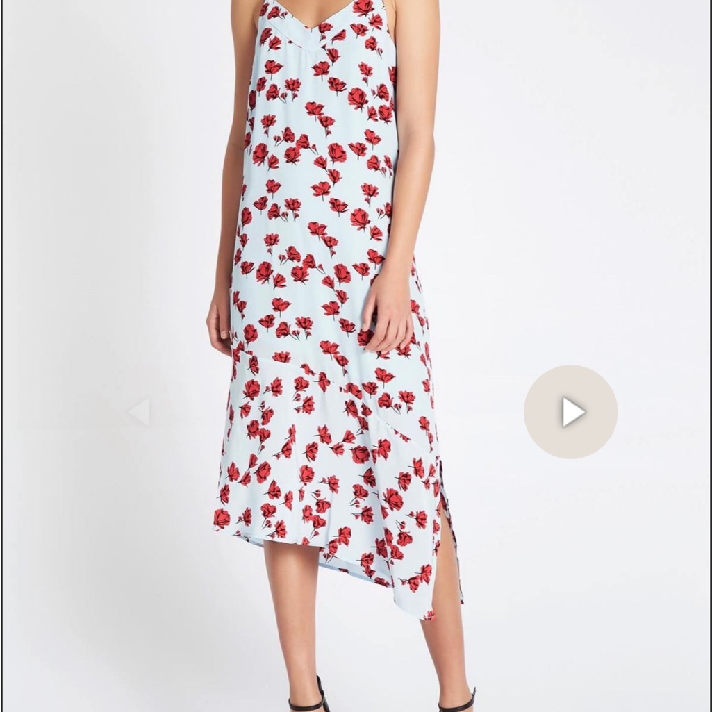 Equipment Size Small Flowy Light Blue And Flowered Dress